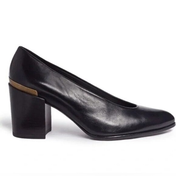 Stuart Weitzman Choke up Black Women's Pointed toe block heel pumps heels size 9 - Picture 1 of 12